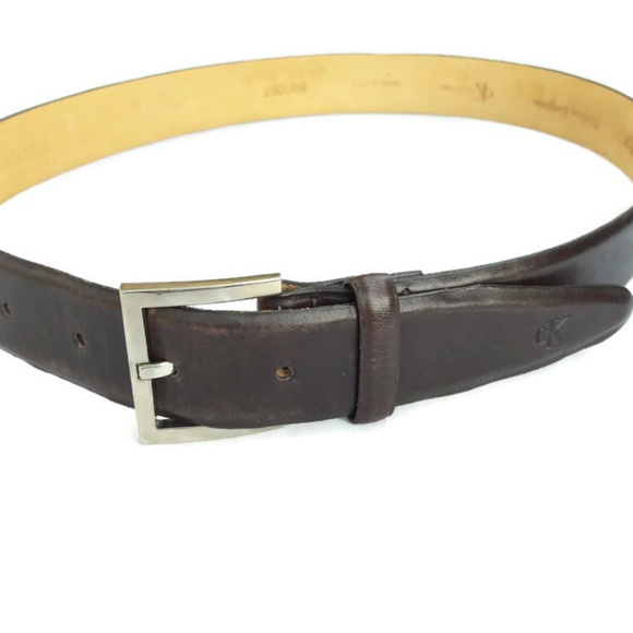 Calvin Klein Leather Belt Italian Calfskin USA M